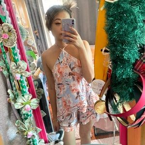 New LF floral halter romper